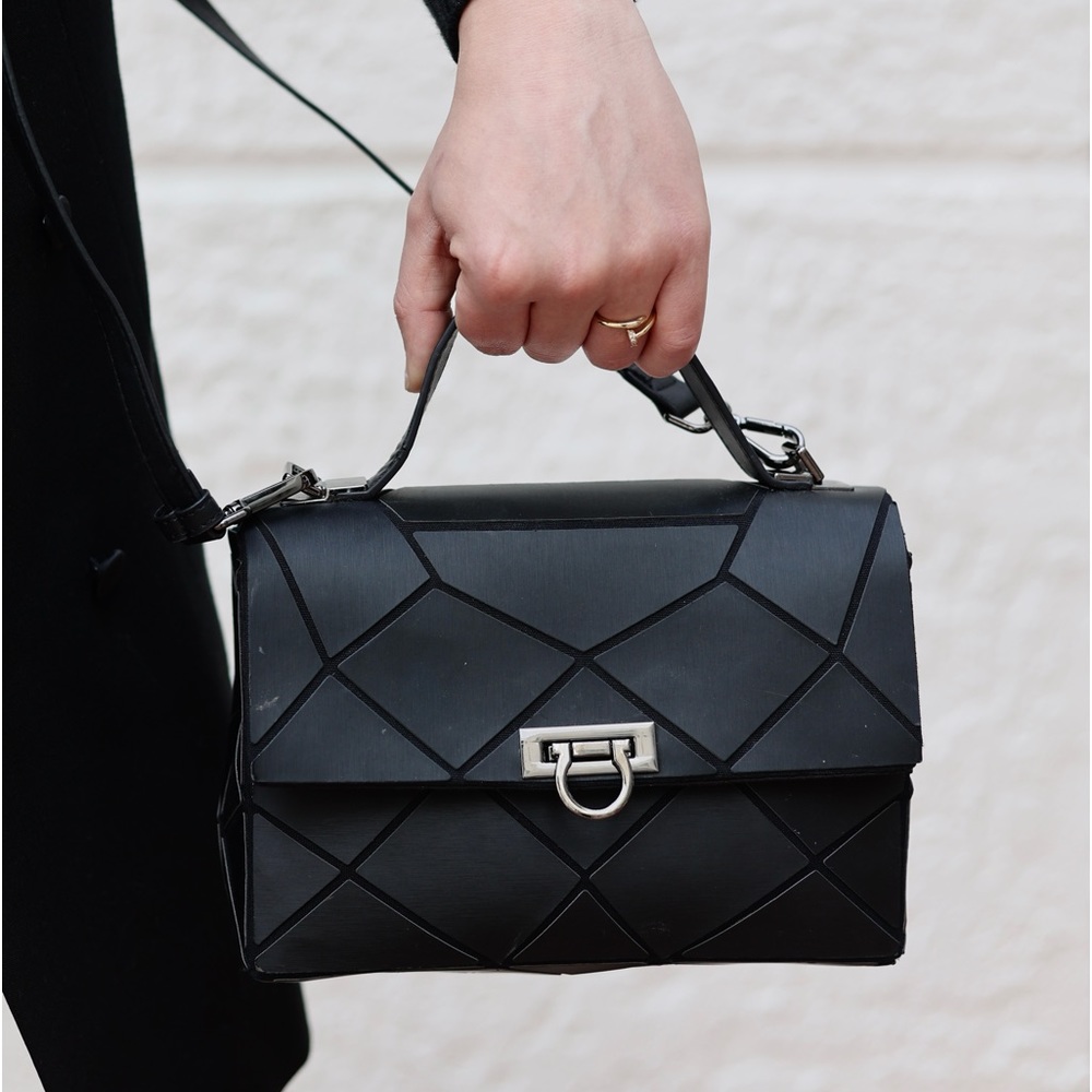 Geometric Themed black purse